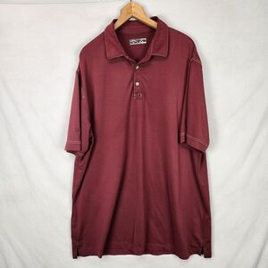Callaway Mens Golf Shirt Extra Large Polo Short Sleeve Maroon Mountain Star